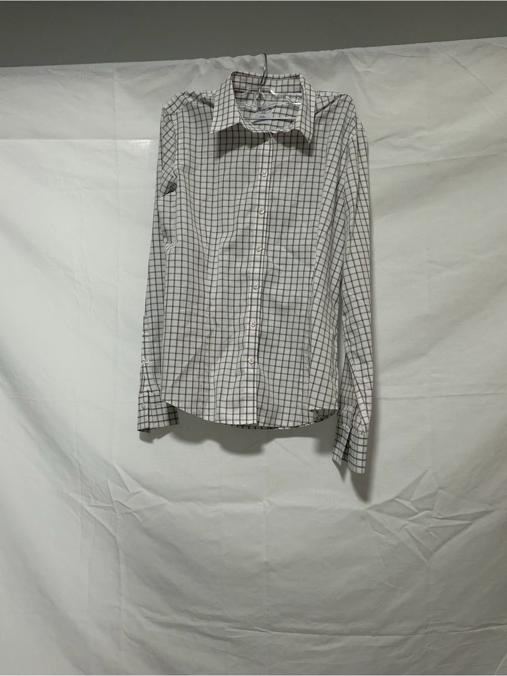 Brooks Brothers 1818 No Iron White and Black Windowpane Button-Down Shirt